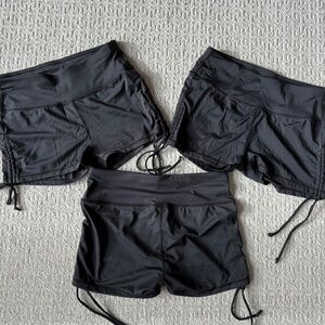3 pcs Black Workout Shorts Size Medium
